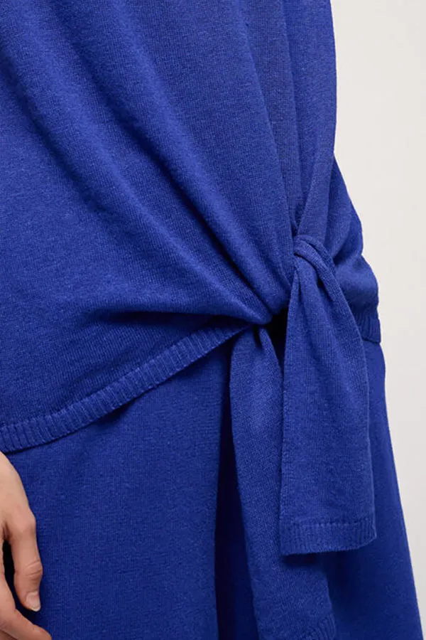 CUBICO BLUETTE BOATNECK DRAPED TOP