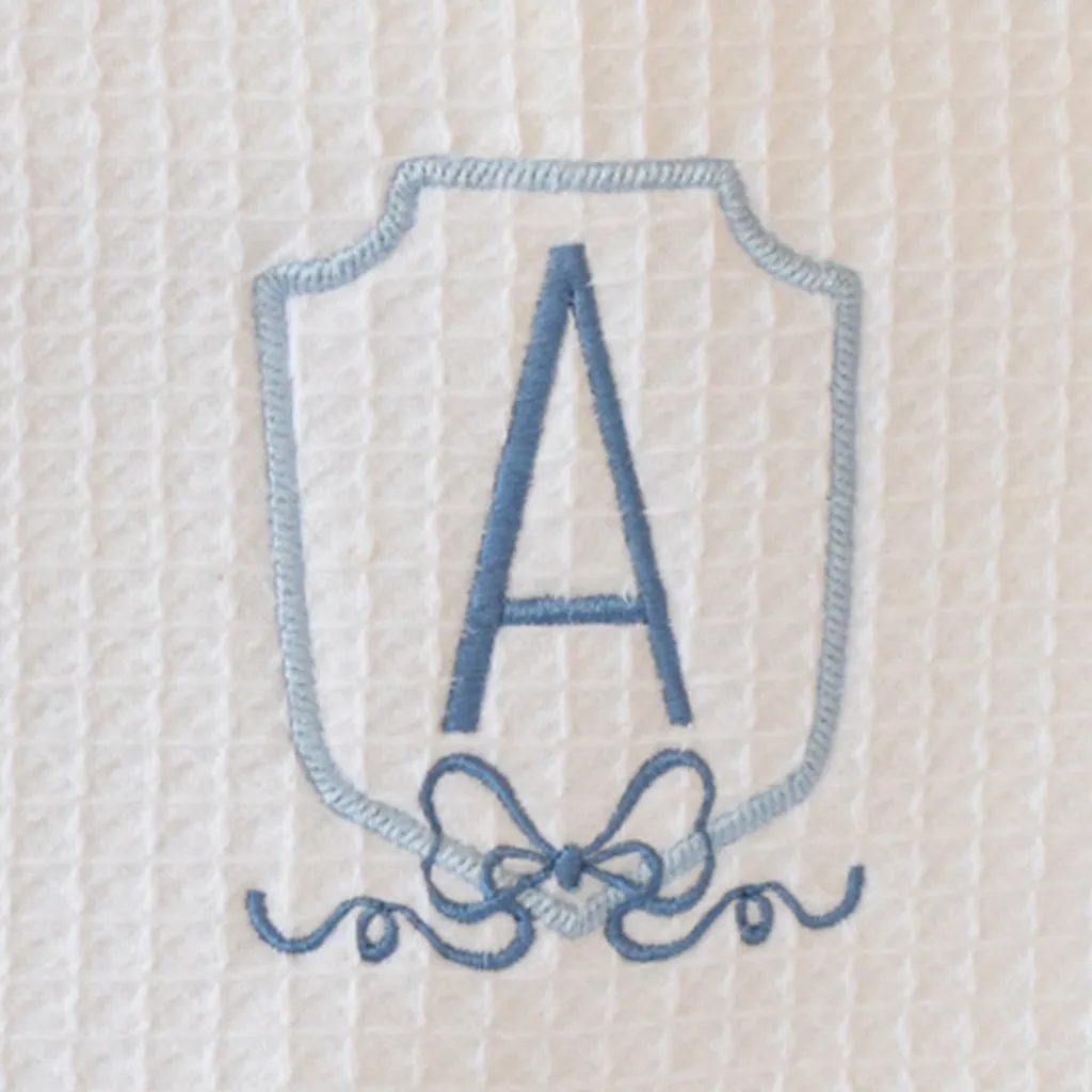 Waffle Weave Initial Towel Wrap