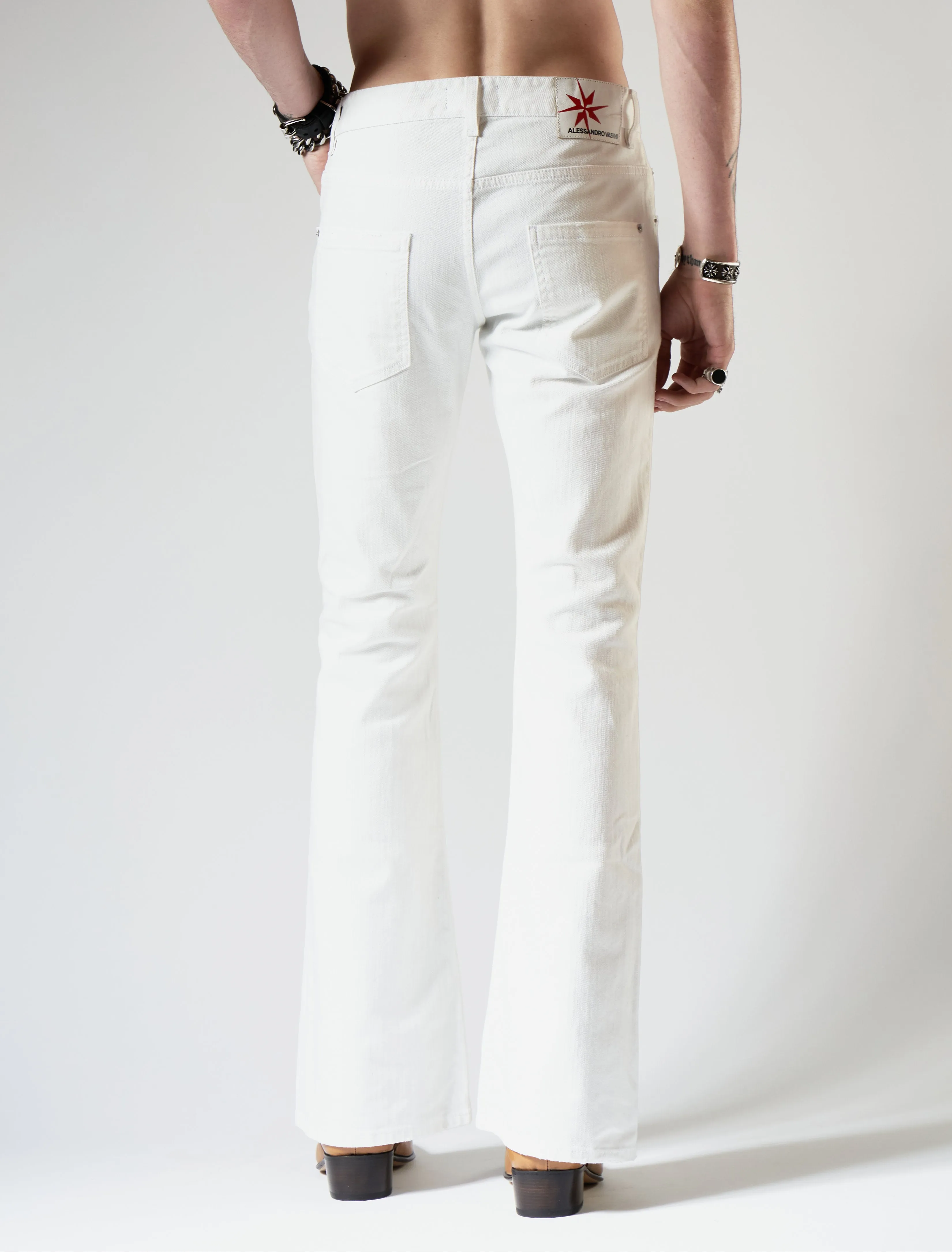 WILFRIED BELL BOTTOM JEANS IN WHITE - Man